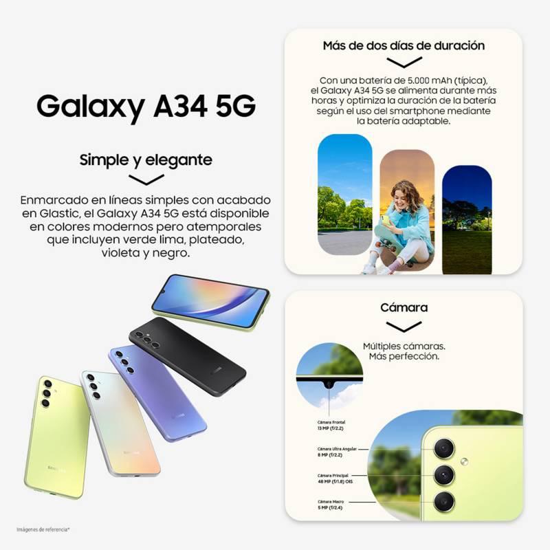 Celular Samsung Galaxy A34 128GB 6 Ram  Negro + Audífonos